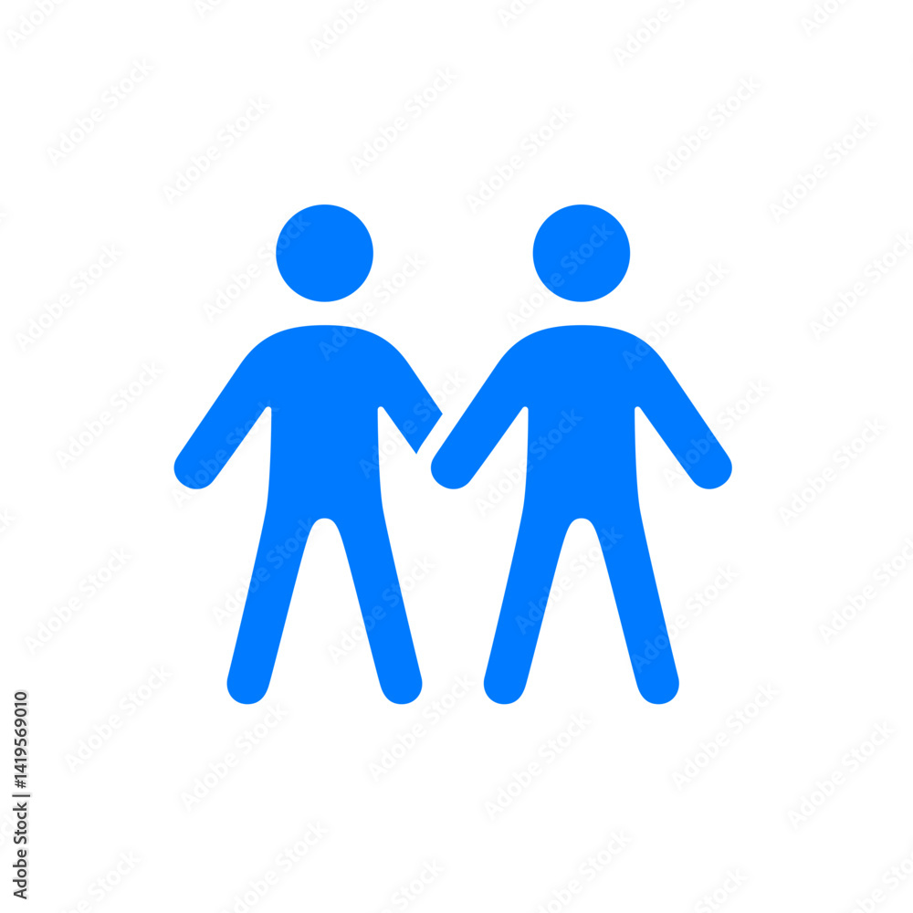 Two Figures Right Holding Hands Icon Two Figures Right Holding Hands Icon