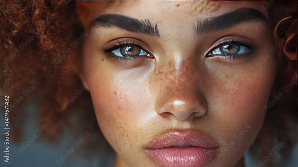 close-up of a neutral face with no expression close-up of a neutral face with no expression