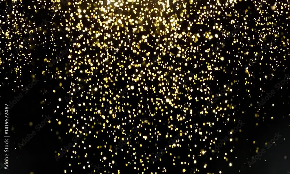 Shimmering Gold Particles Floating Against a Dark Background Shimmering Gold Particles Floating Against a Dark Background