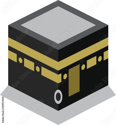 2d illustration of kaaba islamic