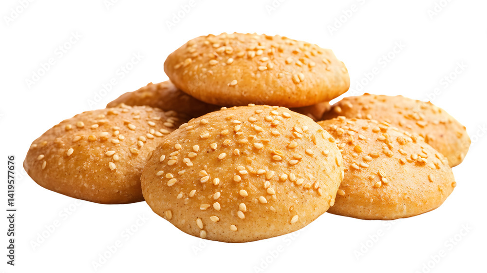 Crispy Mediterranean Wheat Snacks Heap Isolated on White Background Crispy Mediterranean Wheat Snacks Heap Isolated on White Background