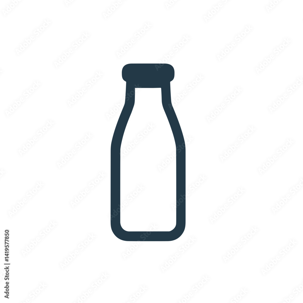 Minimalist milk bottle illustration for dairy and nutrition concepts Minimalist milk bottle illustration for dairy and nutrition concepts