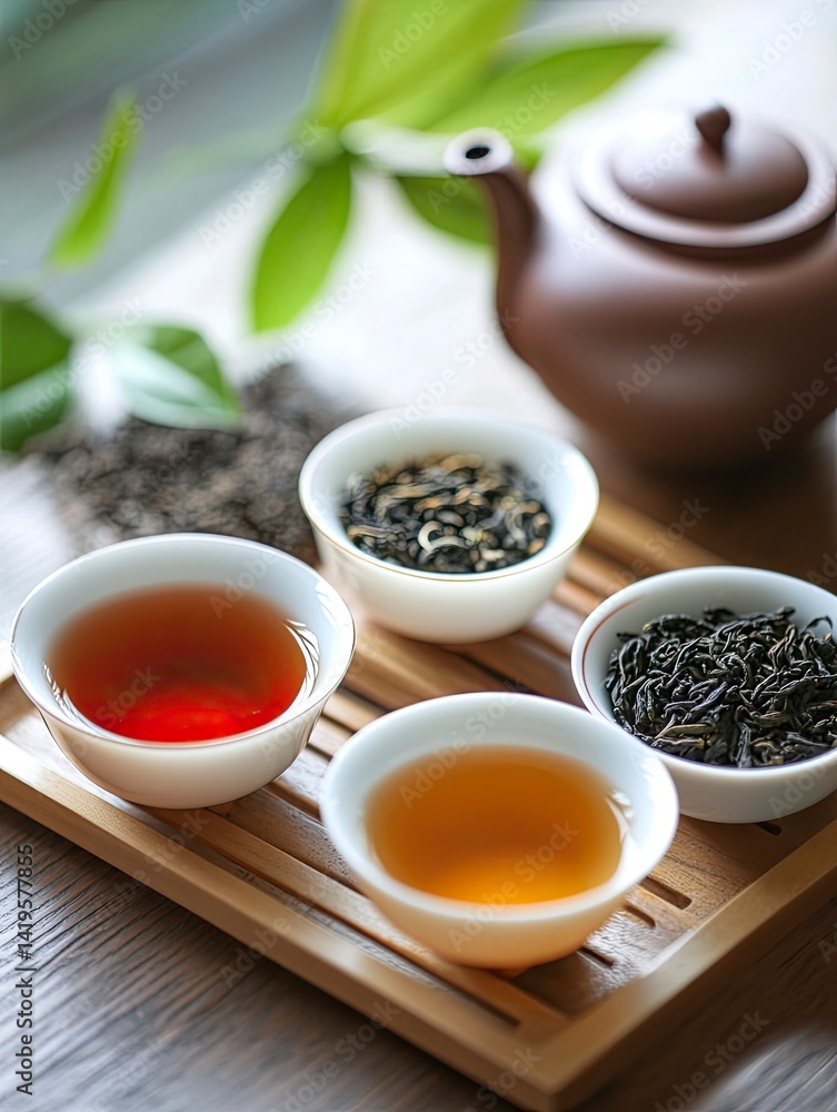 Tea Ceremony with Teapot and Cups Tea Ceremony with Teapot and Cups