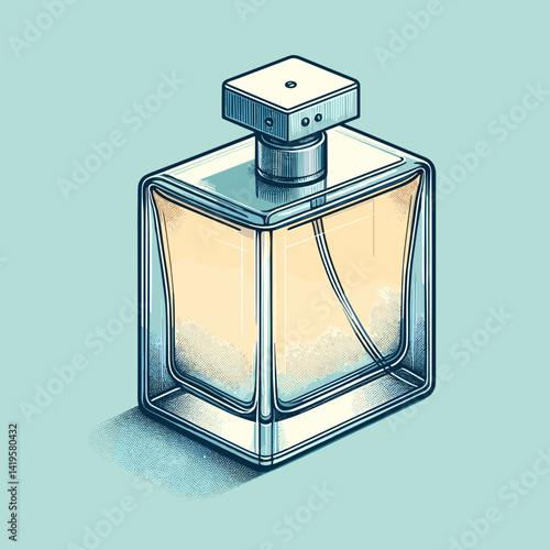 Detailed perfume bottle illustration for beauty and fragrance concepts