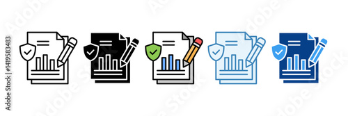 Financial Stability  Icon Set Multiple Style Collection