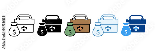 Emergency Fund  Icon Set Multiple Style Collection