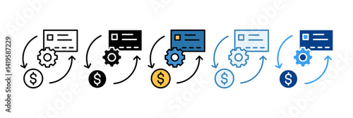 Debt Consolidation  Icon Set Multiple Style Collection