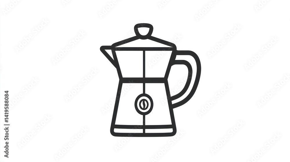 Obraz premium Simple outline of a coffee maker