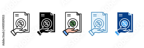 Tax Refund  Icon Set Multiple Style Collection