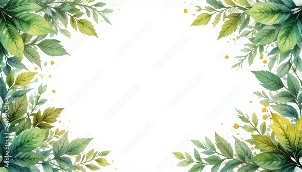 Elegant leafy border design for nature-themed invitations digital art white background calm environment aesthetic viewpoint botanical concept Elegant leafy border design for nature-themed invitations digital art white background calm environment aesthetic viewpoint botanical concept