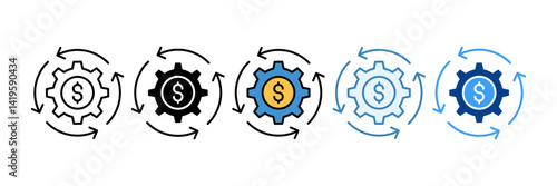 Savings Automation  Icon Set Multiple Style Collection