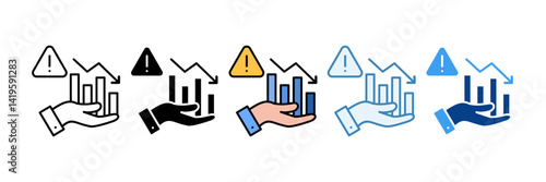 Financial Crisis  Icon Set Multiple Style Collection
