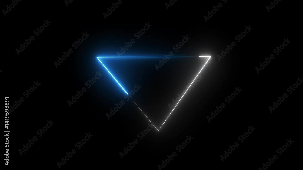 Abstract glowing neon triangle animation. Seamless looping neon frame background. Abstract glowing neon triangle animation. Seamless looping neon frame background.