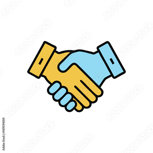 handshake agreement contact on white background