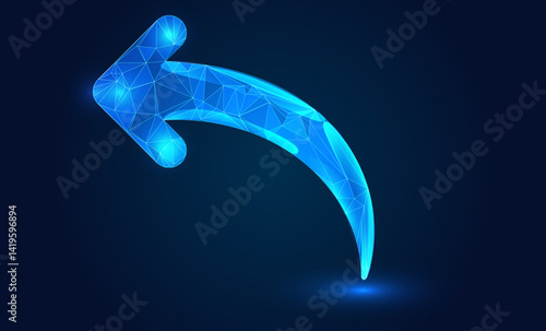 Low Poly Arrow Mark Design – Geometric Polygonal Style Directional Symbol in Modern Minimal Look
