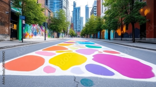 Colorful street art mural