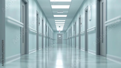 Wallpaper Mural Hospital Corridor with Doors Torontodigital.ca