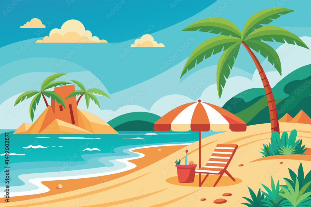 Obraz premium Beach Resort Vector Art