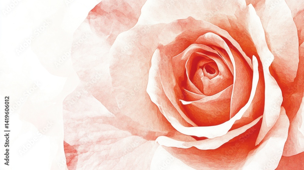 Close-up of a delicate, peachy-orange rose. Close-up of a delicate, peachy-orange rose.