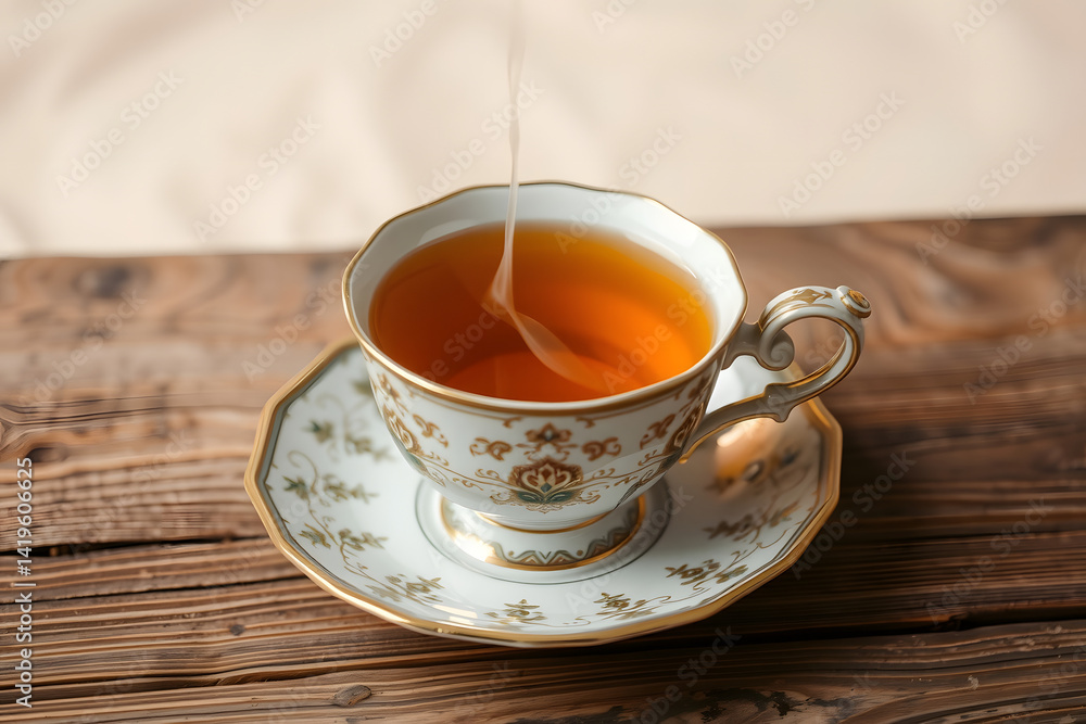 Steaming Cup of Tea: Cozy Relaxation Steaming Cup of Tea: Cozy Relaxation