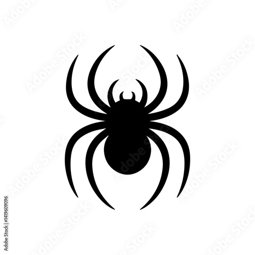 Black spider on white background