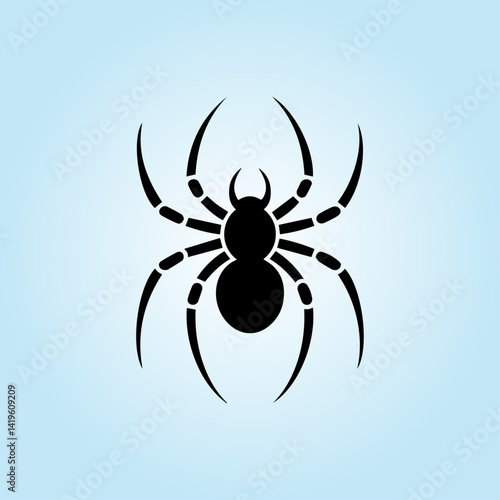 Black spider on white background