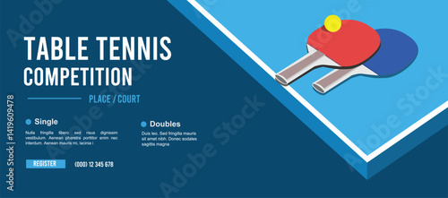 Great simple table tennis pingpong background design for any media