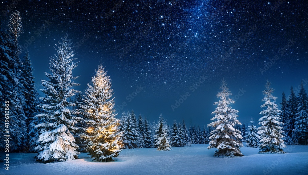 christmas forest in the night christmas forest in the night