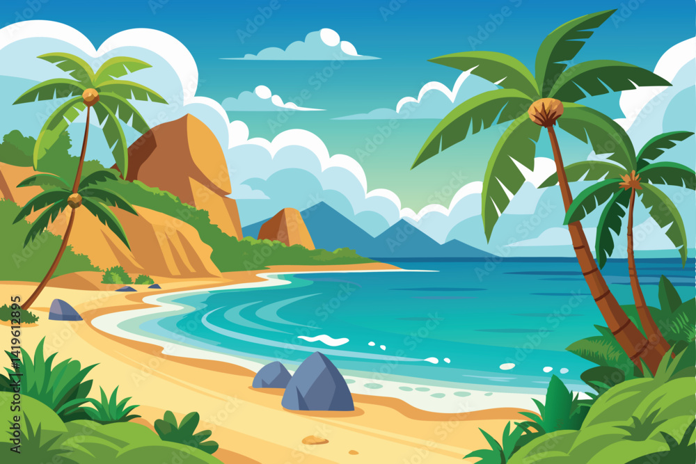 Palm Beach Vector Background Palm Beach Vector Background