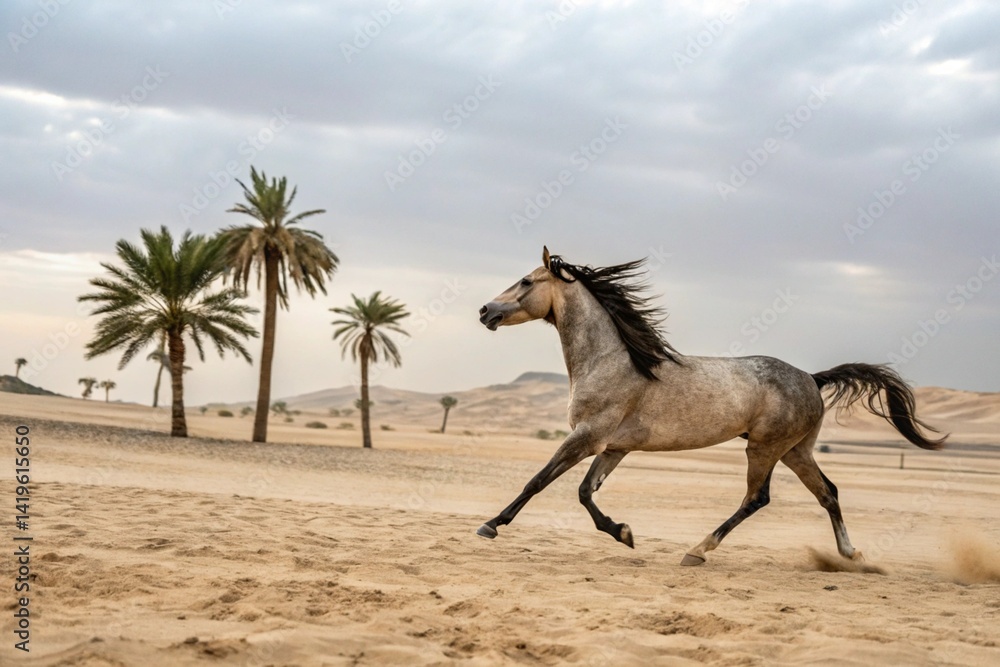 Fototapeta premium arabian run horse prompts image