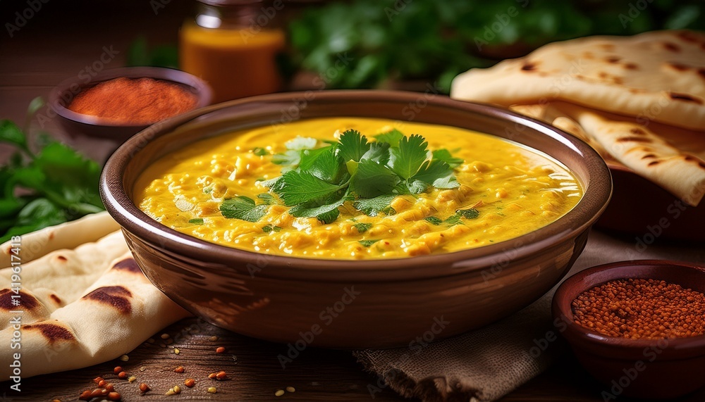 Indisches Linsengericht Dal mit Koriander Indisches Linsengericht Dal mit Koriander