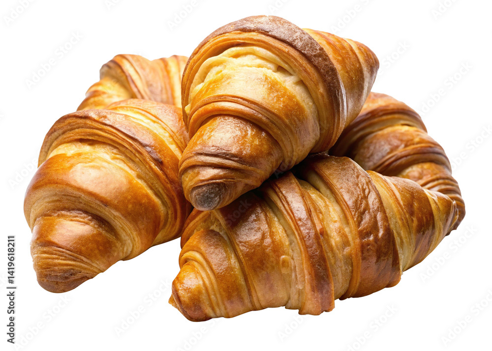 Golden and Flaky Perfection A Tempting Pile of Freshly Baked Croissants Golden and Flaky Perfection A Tempting Pile of Freshly Baked Croissants