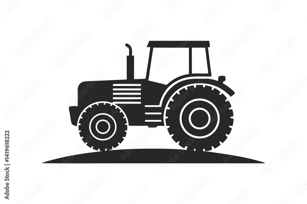 Tractor icon vector silhouette illustration isolated on white background Tractor icon vector silhouette illustration isolated on white background