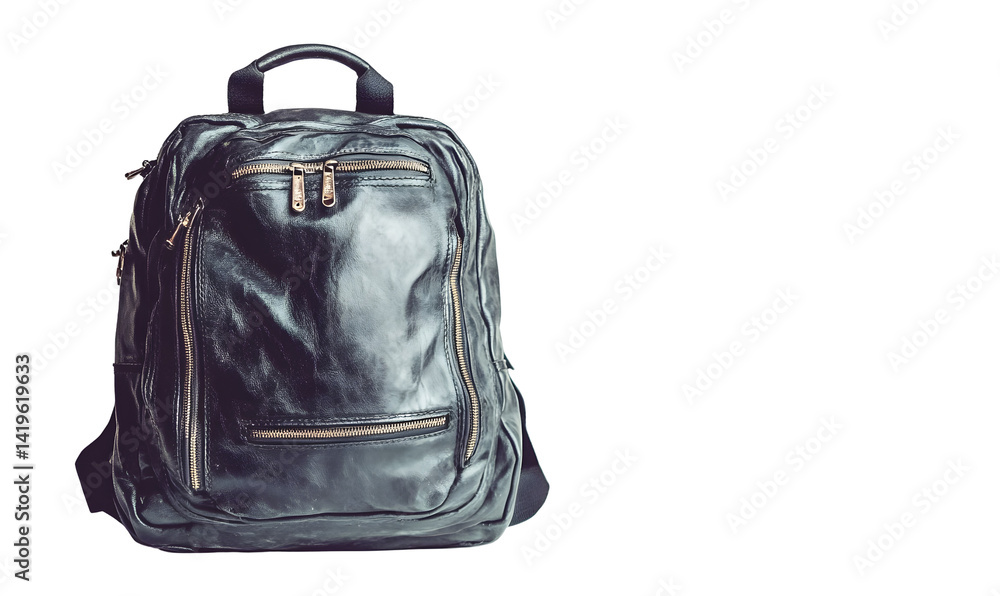 Naklejka premium Dark Gray Leather Backpack