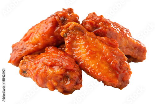 Delicious buffalo chicken wings, close up.