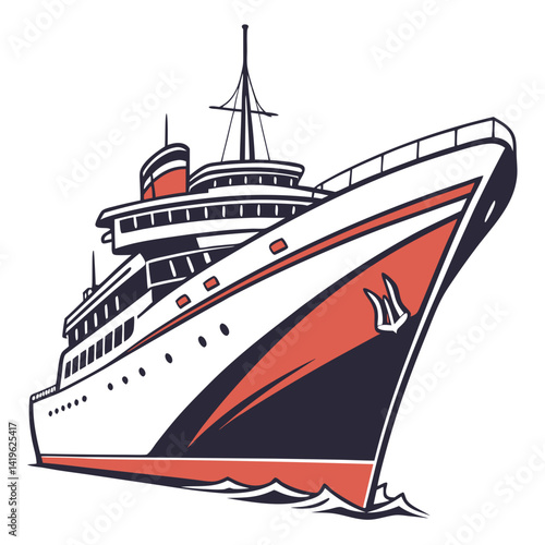 Wallpaper Mural Modern ship vector silhouette illustration isolated on white background Torontodigital.ca