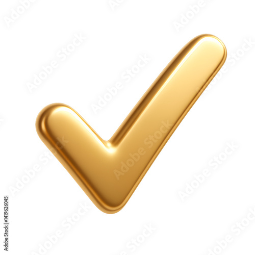 3d gold check mark
