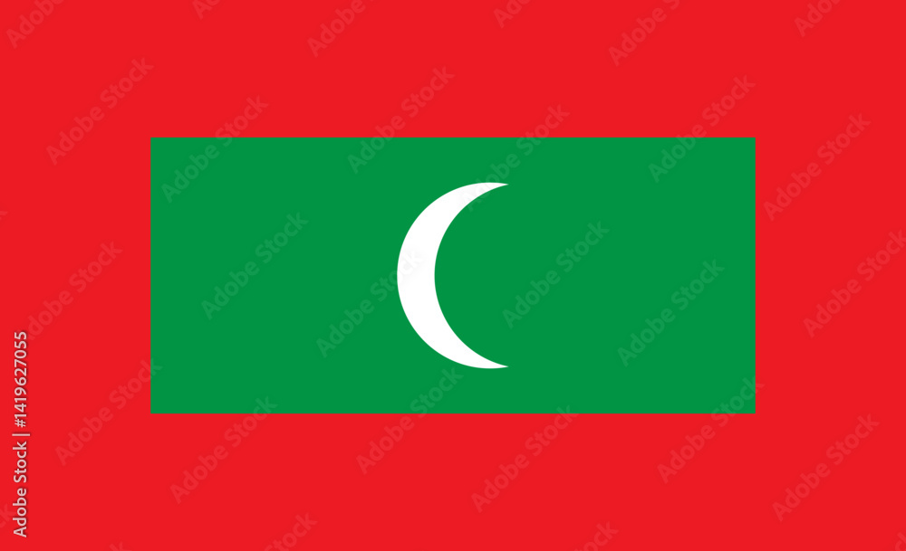 Maldives Flag Illustration 몰디브 국기 일러스트 Maldives Flag Illustration 몰디브 국기 일러스트