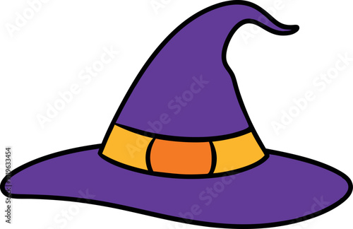 spooky hat witch illustration, halloween witch hat