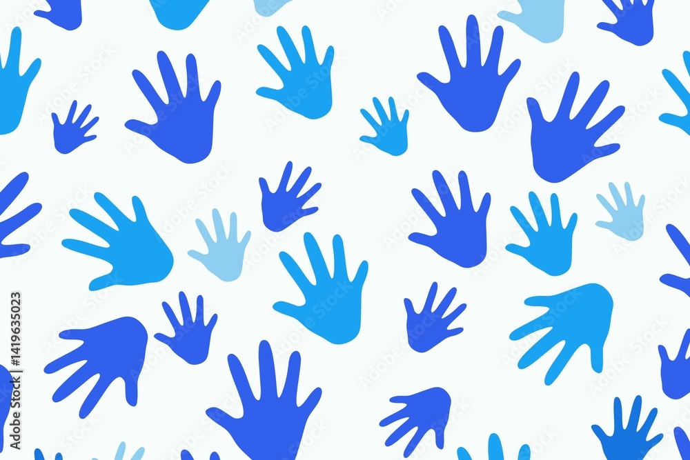 Seamless tileable hand background pattern