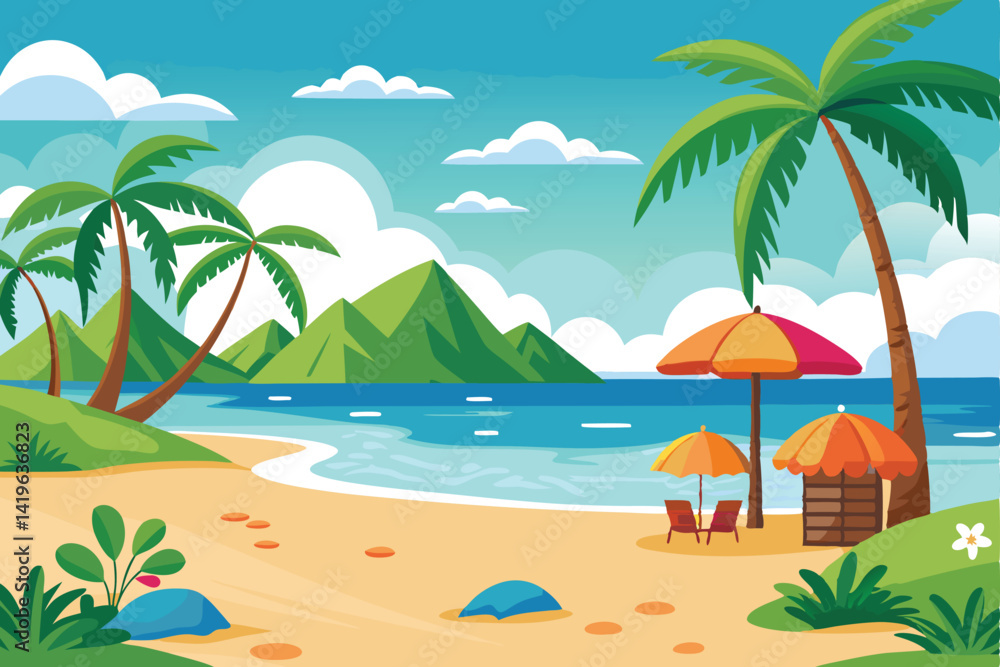 Obraz premium Beachfront Vector Art