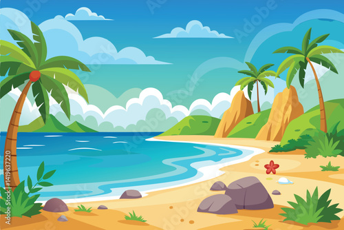 Beachfront Vector Art