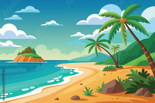 Beachfront Vector Art