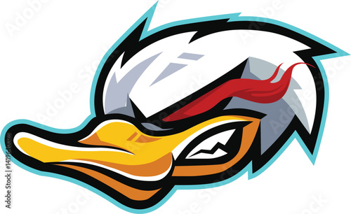 roasting spicy angry duck logo vector