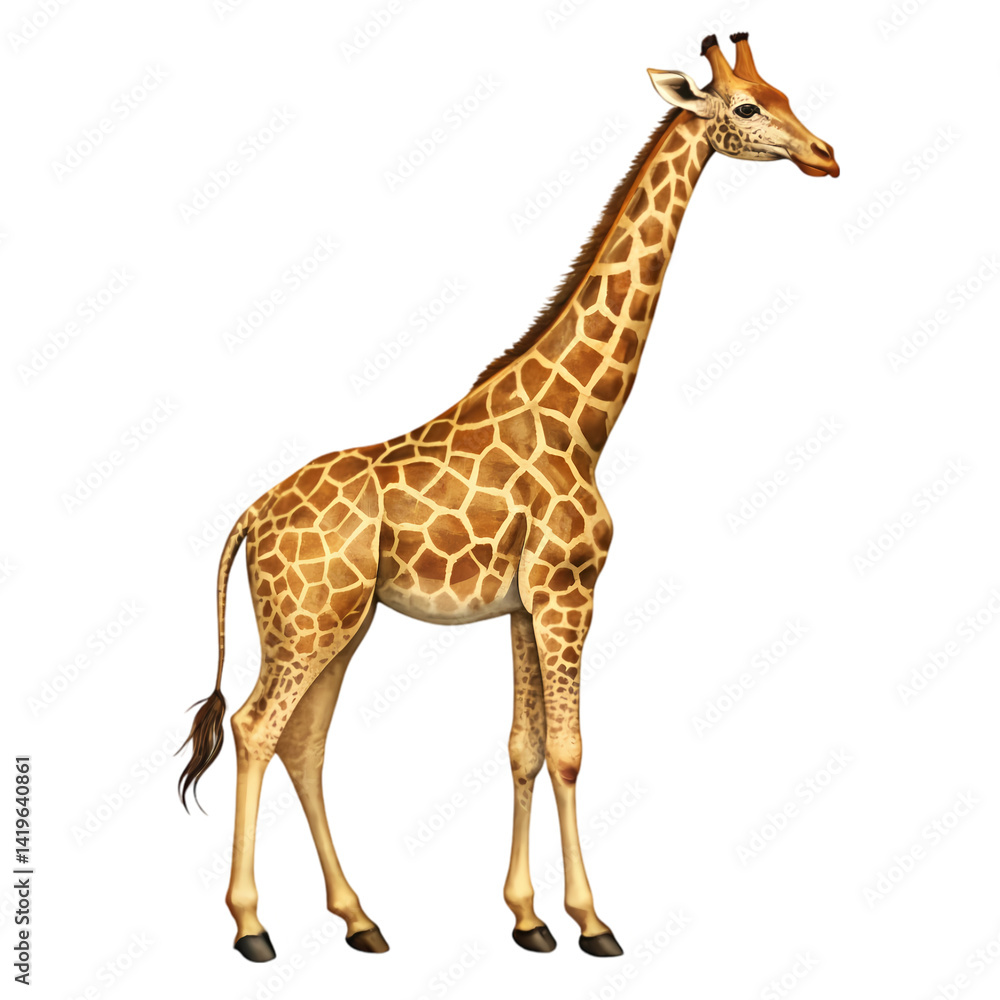 Majestic Giraffe in Profile: A Stunning Wildlife Image Majestic Giraffe in Profile: A Stunning Wildlife Image