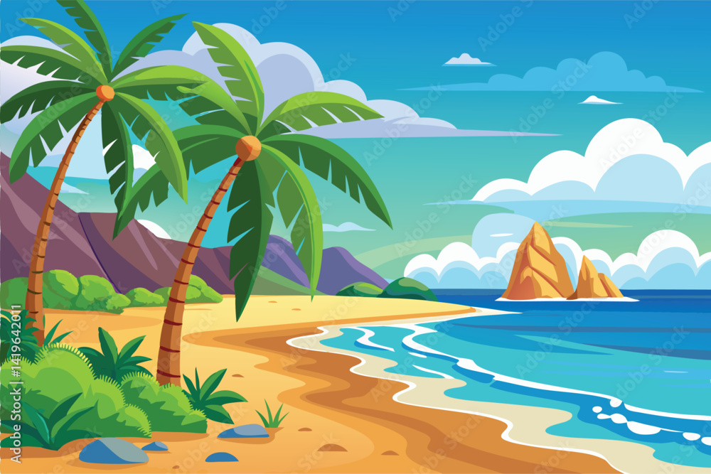 Fototapeta premium Beach Holiday Vector Background