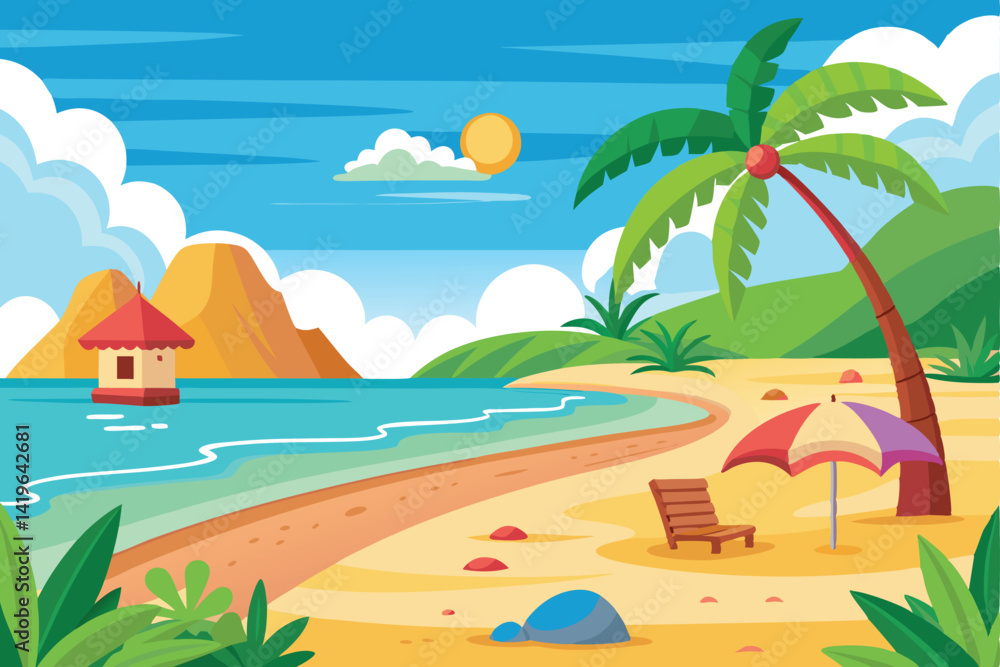 Obraz premium Beach Holiday Vector Background