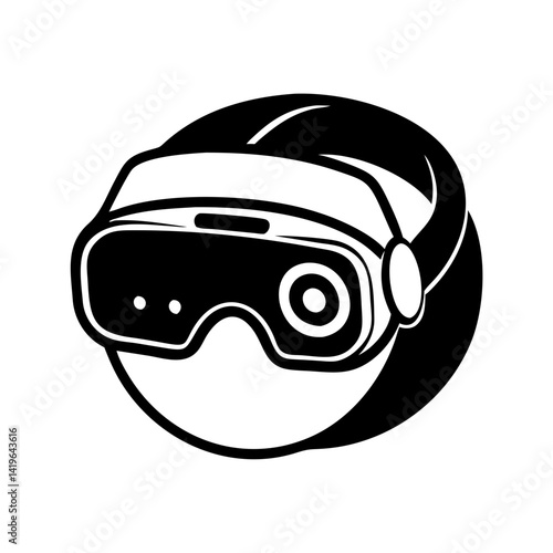 vr headset icon, vr headset silhouette vector illustration-simple silhouette illustration of vr headset, perfect for vr headset logos and icons