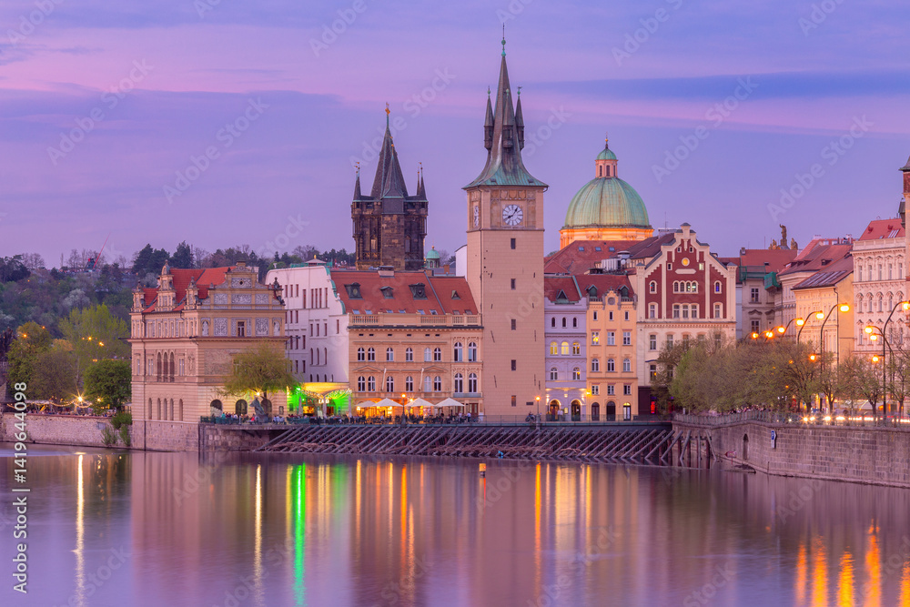 Fototapeta premium Old Town and Vltava River in Prague, Czech Republic