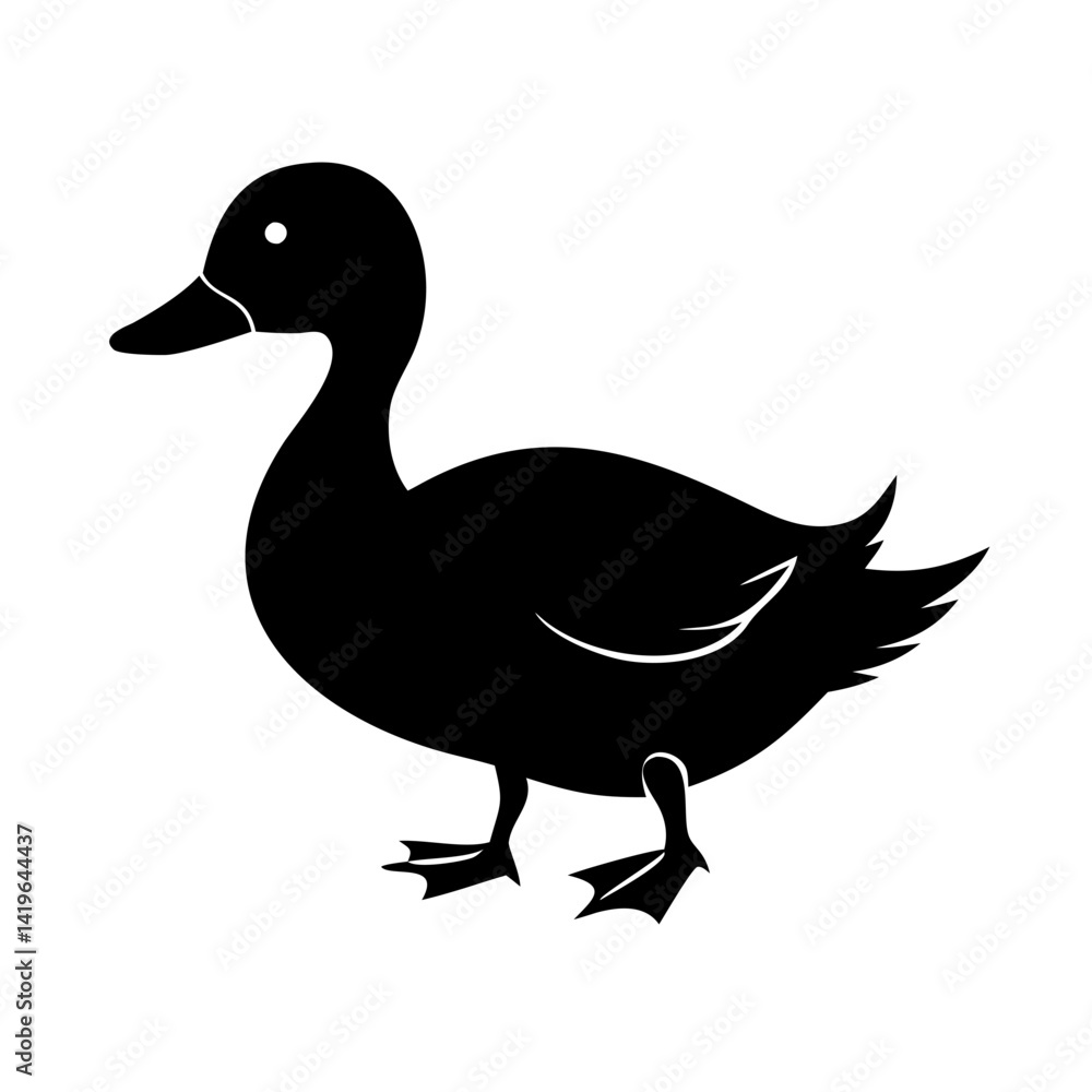 Obraz premium duckling icon, duckling silhouette vector illustration-simple silhouette illustration of duckling, perfect for duckling logos and icons